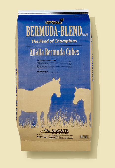 SACATE PELLETS MILLS BERMUDA-BLEND HORSES CUBES