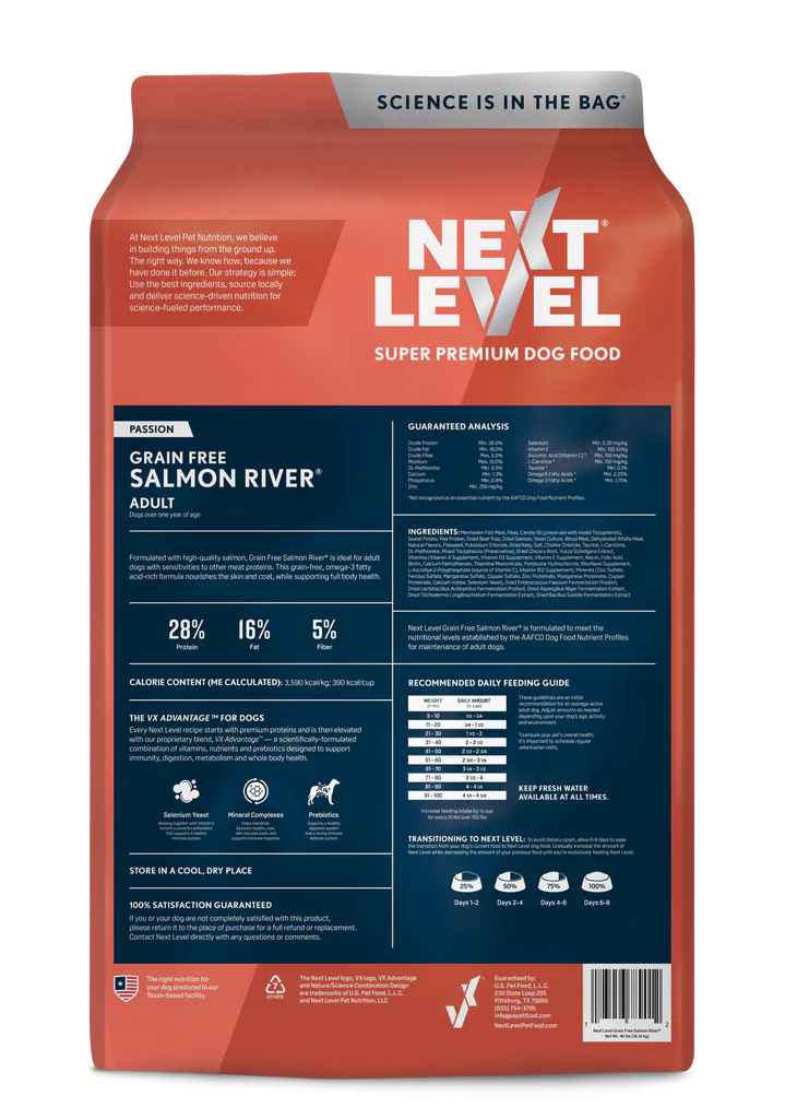 NEXT LEVEL GRAIN FREE SALMON RIVER 40LB