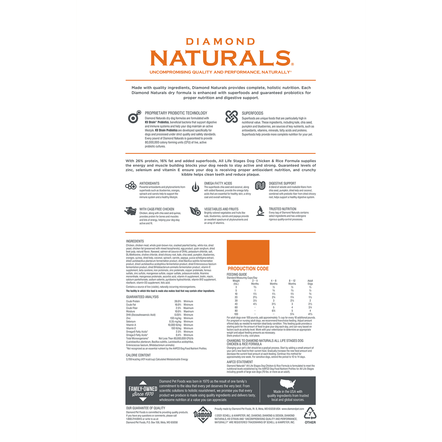 Diamond Naturals Chicken & Rice Formula