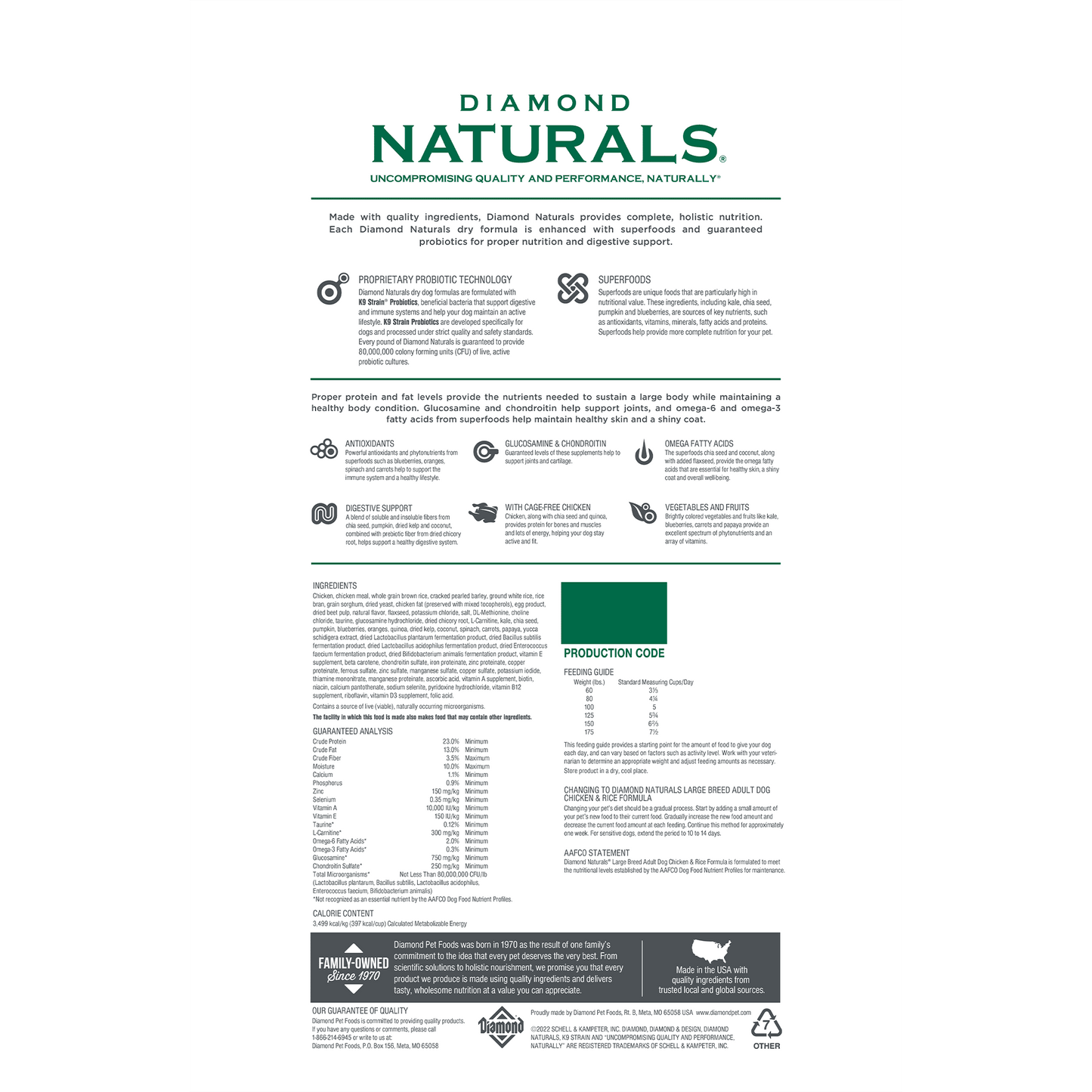 Diamond Naturals Adult Dog Chicken & Rice Formula