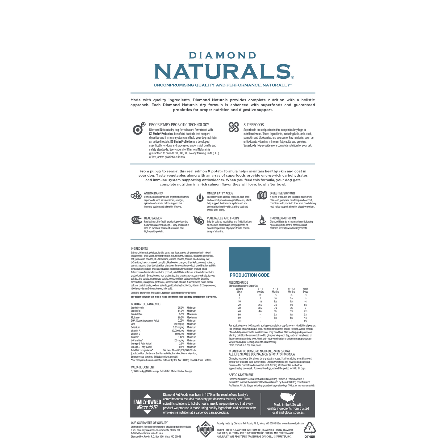 Diamond Naturals Skin & Coat All Life Stages Dog Salmon & Potato Formula