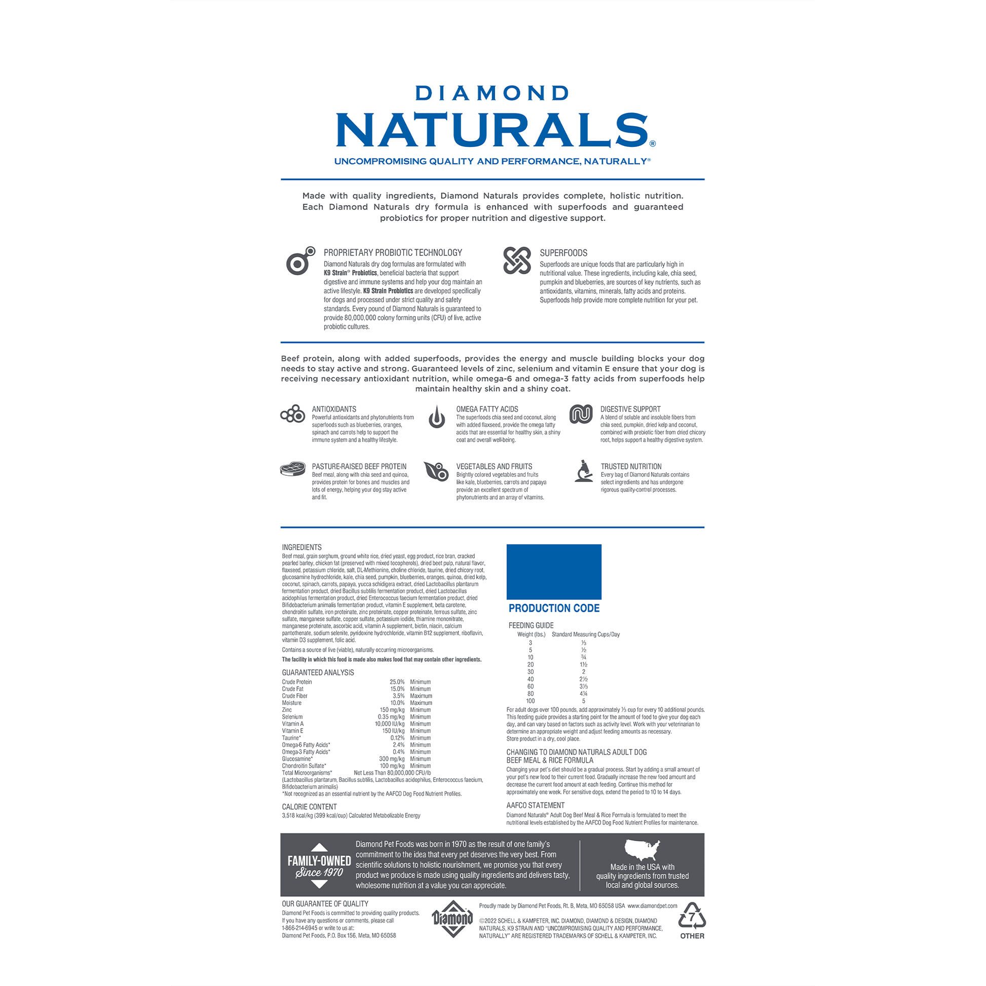 Diamond Naturals Adult Dog Beef Meal Rice - Main Image