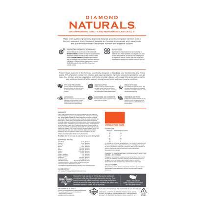 DIAMOND NATURALS EXTREME ATHLETE ADULT DOG FOOD CHICKEN & RICE FORMULA 40LB